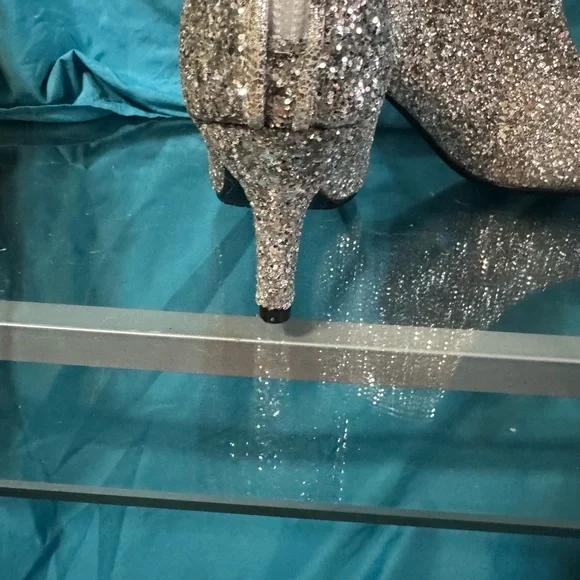 Silver Glitter Ankle Boots - Picture 3 of 4